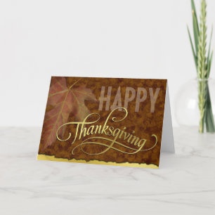 Happy Thanksgiving-Golden Holiday Card
