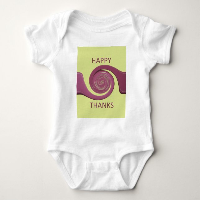 Happy Thanksgiving Golden Yellow whirl design.png Baby Bodysuit (Front)