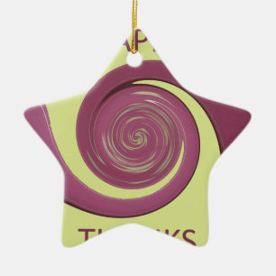 Happy Thanksgiving Golden Yellow whirl design.png Ceramic Ornament