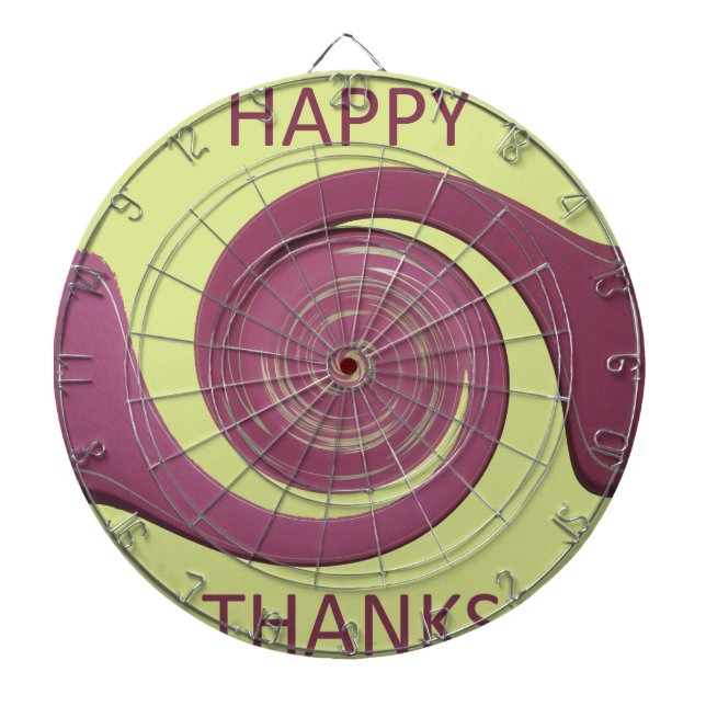Happy Thanksgiving Golden Yellow whirl design.png Dartboard (Front)