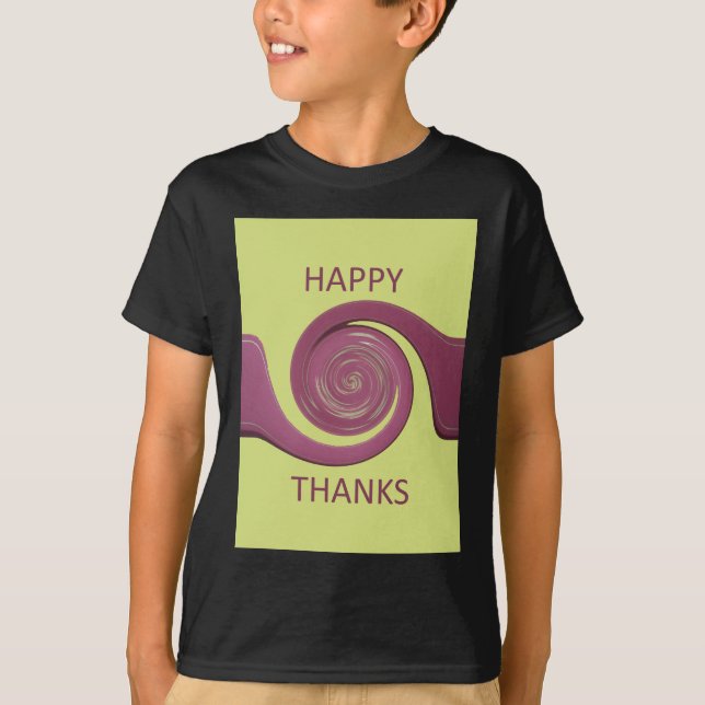 Happy Thanksgiving Golden Yellow whirl design.png T-Shirt (Front)