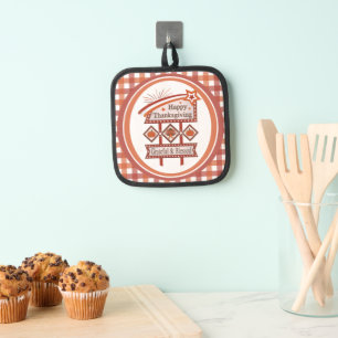 Happy Thanksgiving Grateful & Blessed Retro Sign Pot Holder