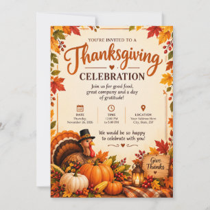 Happy Thanksgiving – Grateful invitation card