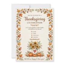 Happy Thanksgiving – Grateful  invitation card 