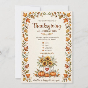 Happy Thanksgiving – Grateful invitation card