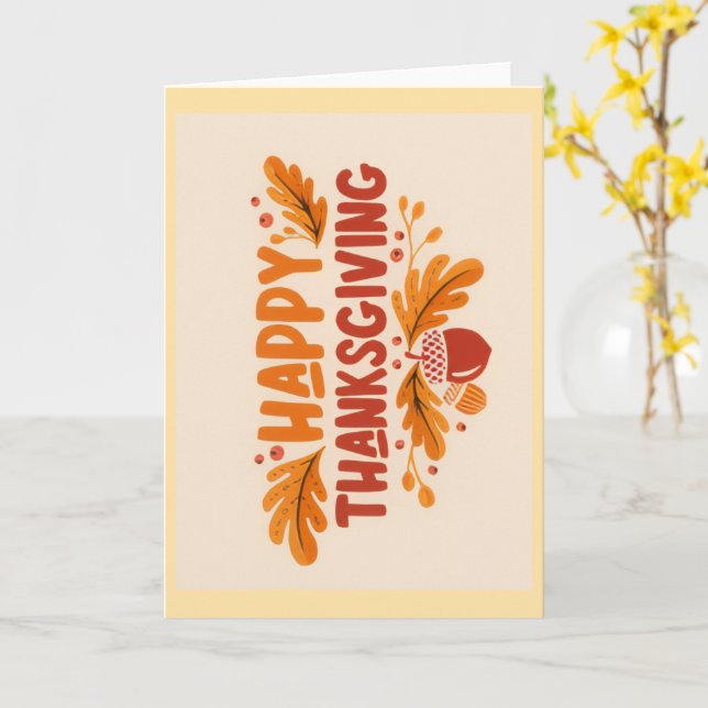 Happy Thanksgiving Greeting Card (Yellow Flower)
