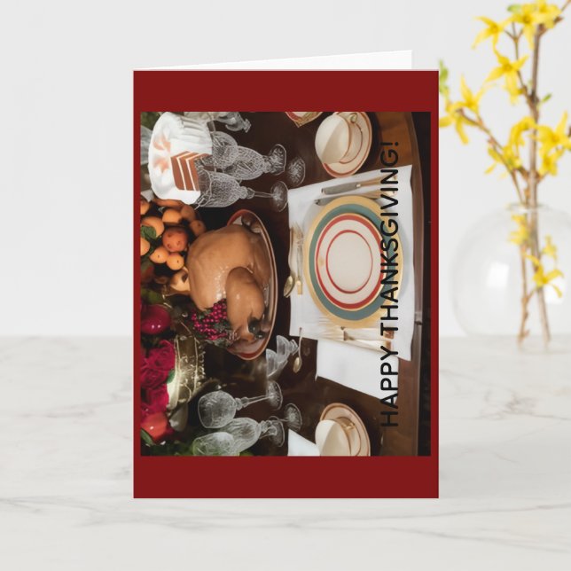 Happy Thanksgiving Greeting Card (Yellow Flower)