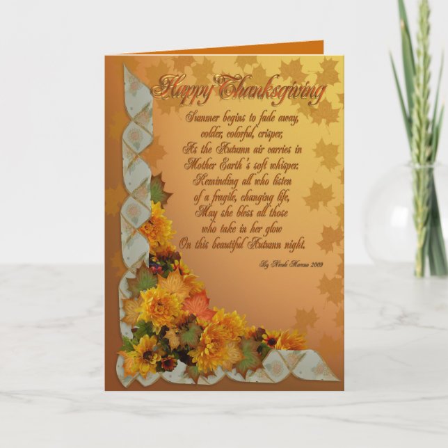 Happy Thanksgiving greeting card with poem (Front)
