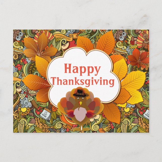 Happy Thanksgiving Greeting Postcard (Front)