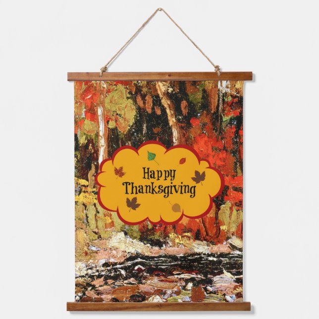 Happy Thanksgiving Hanging Tapestry (Front)