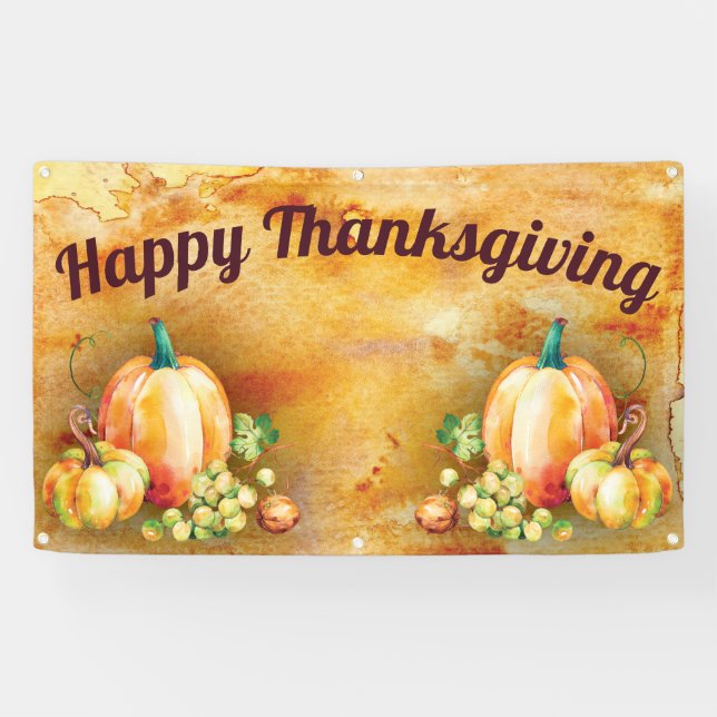 Happy Thanksgiving Harvest Fall Autumn Festival Banner (Horizontal)
