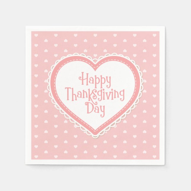 Happy Thanksgiving Heart Frame | Napkin (Front)