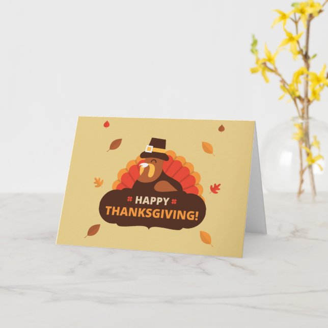 Happy Thanksgiving Holiday Card (Yellow Flower)