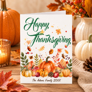 Happy Thanksgiving Holiday Card ,Thank You Card