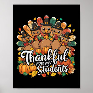 Happy Thanksgiving Holiday Dinner Turkey Day Bless Poster