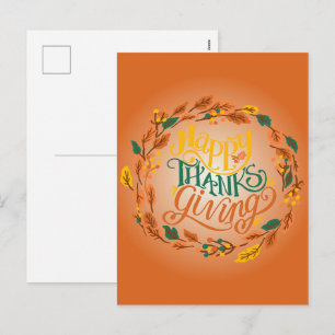 Happy Thanksgiving Holiday Postcard
