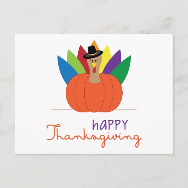 Happy Thanksgiving Holiday Postcard (Front)