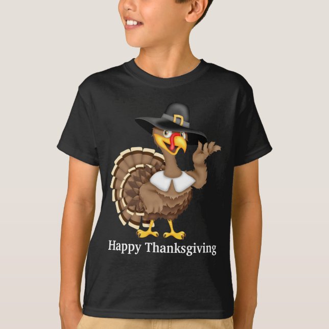 Happy Thanksgiving Holiday turkey t-shirt (Front)