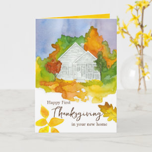 Happy Thanksgiving In Your New Home Autumn Trees Card