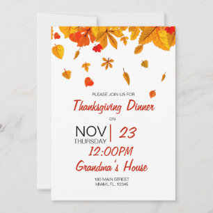 Happy Thanksgiving  Invitation