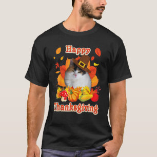 Happy Thanksgiving Japanese Bobtail Cat I'm Thankf T-Shirt