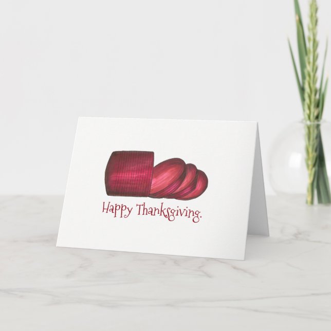 Happy Thanksgiving Jellied Canned Cranberry Sauce Holiday Card (Front)