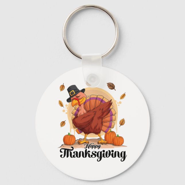 Happy Thanksgiving  Key Ring (Front)