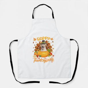 Happy Thanksgiving Labrador Dog Turkey Pumpkin Lon Apron