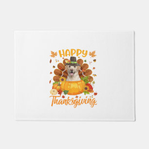 Happy Thanksgiving Labrador Dog Turkey Pumpkin Lon Doormat