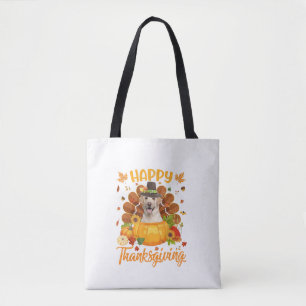 Happy Thanksgiving Labrador Dog Turkey Pumpkin Lon Tote Bag