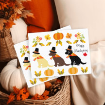 Happy Thanksgiving Labrador Silhouette White