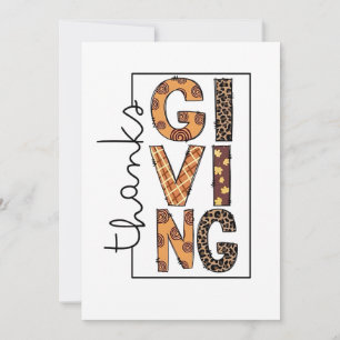 Happy Thanksgiving Leopard Print Rainbow Turkey Announcement