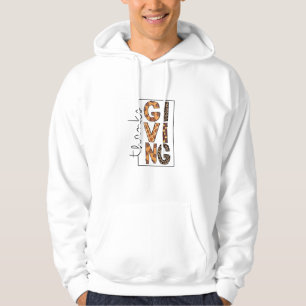 Happy Thanksgiving Leopard Print Rainbow Turkey Hoodie