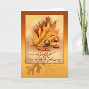 Happy Thanksgiving, Life of Gratitude Fall Leaves Holiday Card