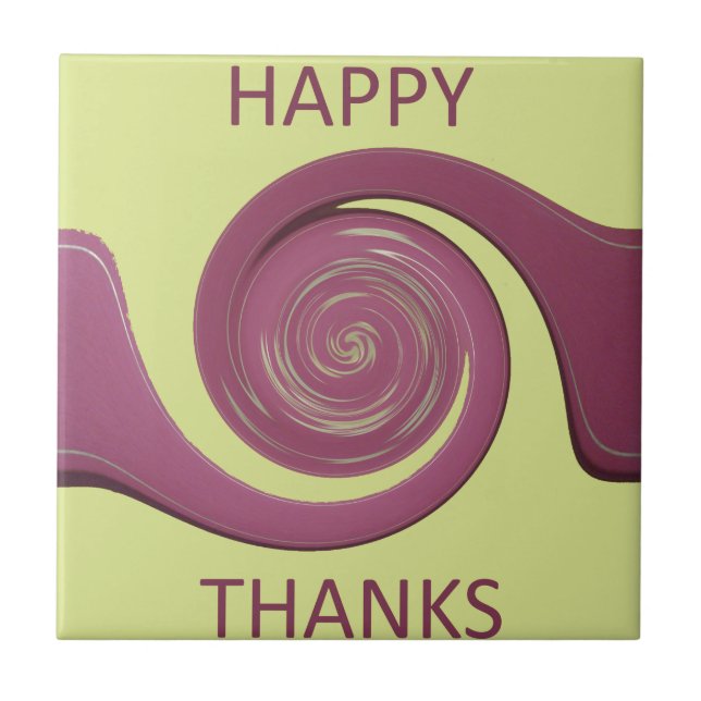 Happy Thanksgiving Lovely Amazing Text Art Design Tile (Front)