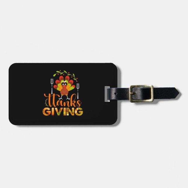 happy thanksgiving luggage tag (Front Horizontal)