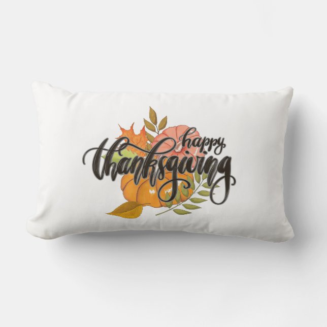 Happy Thanksgiving Lumbar Cushion (Front)