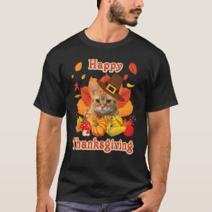 Happy Thanksgiving Manx Cat I'm Thankful For My Tu T-Shirt