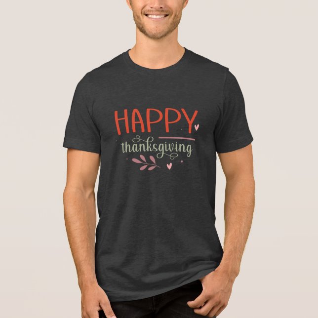 Happy Thanksgiving Men's T-Shirt Tri-Blend Shirt (Front)