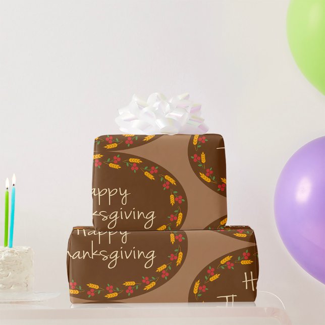 Happy Thanksgiving Message Wrapping Paper (Creator Uploaded)