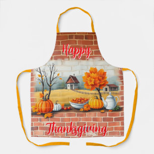 Happy Thanksgiving Modern Beautiful Fall Apron