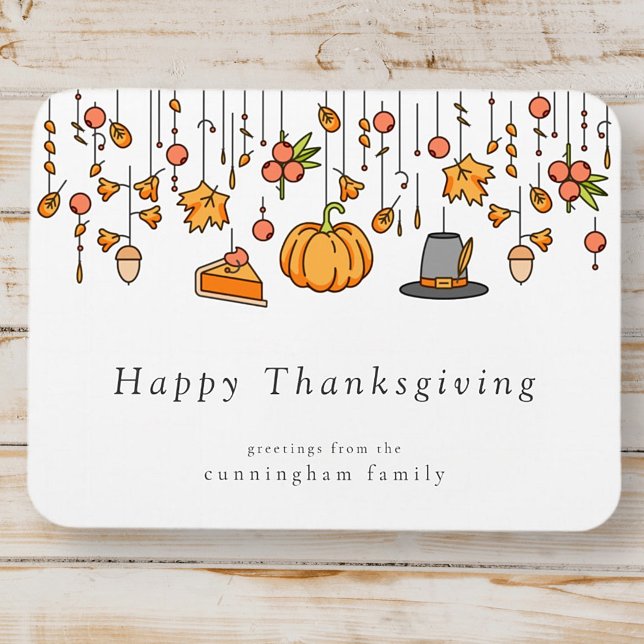 Happy Thanksgiving Modern Simple Chic Magnet (Creator Uploaded)
