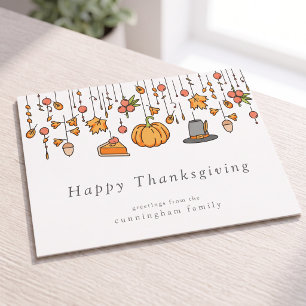 Happy Thanksgiving Modern Simple Chic Postcard