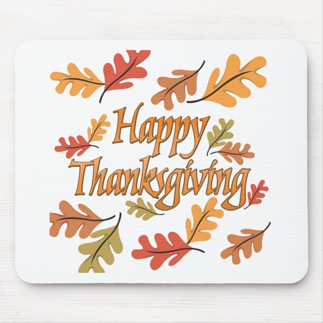 Happy Thanksgiving Mouse Pad (Front)