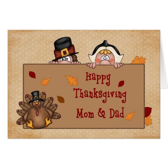 Happy Thanksgiving Mum and Dad Greeting Card