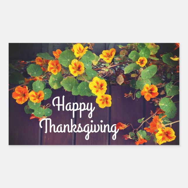 Happy Thanksgiving Nasturtium Stickers (Front)
