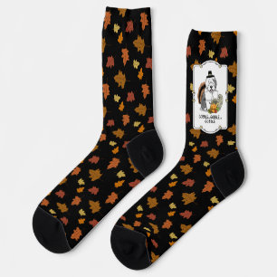 Happy Thanksgiving Old English Sheepdog Grey 1 Fun Socks