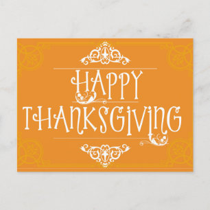 Happy Thanksgiving Orange Happiness Postcard