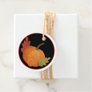 Happy Thanksgiving Orange Pumpkin Fall Theme Favour Tags