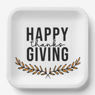 Happy Thanksgiving  Paper Plate